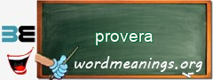 WordMeaning blackboard for provera